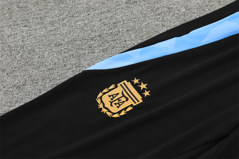 2024/2025 Player Edition Argentina Pre-Match Black Half-zip training suit Football Jersey