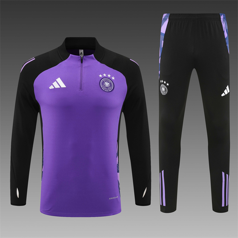 2024/2025 Player Edition Germany Prematch Jersey Purple Half-zip training suit Football Jersey