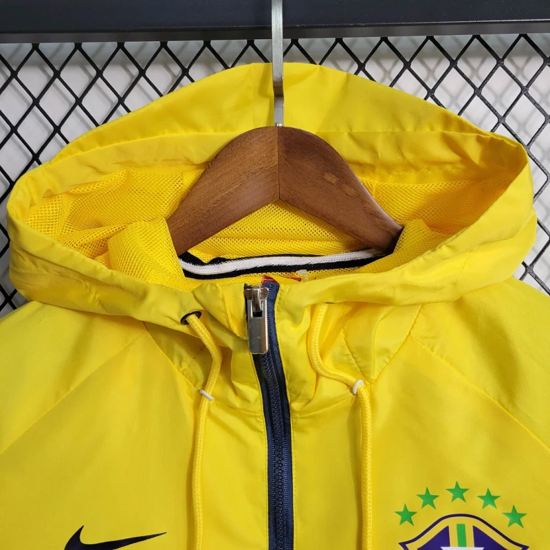 2023/2024 Brazil Windbreaker（Yellow-Grey）Football Shirt