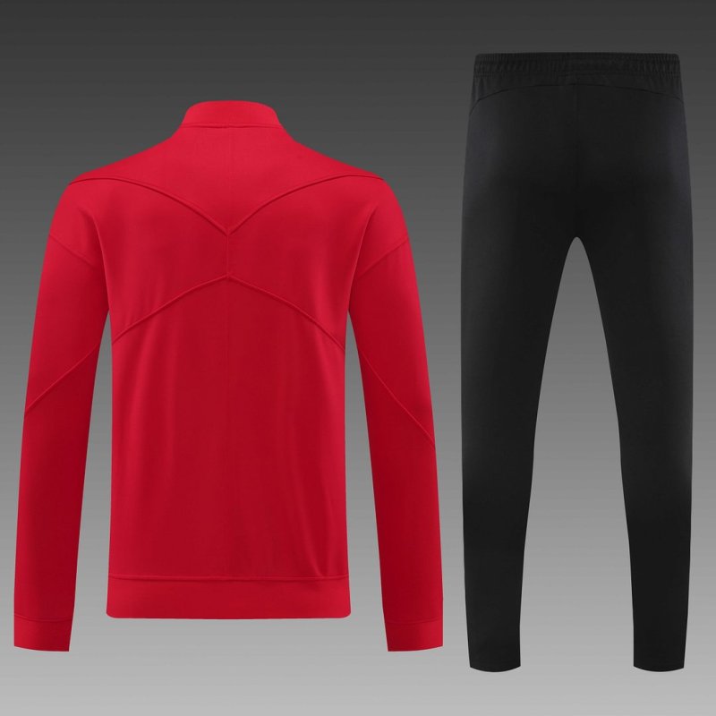 2024/2025 Portugal Long Zipped Jacket Training Suit Red Football Shirt