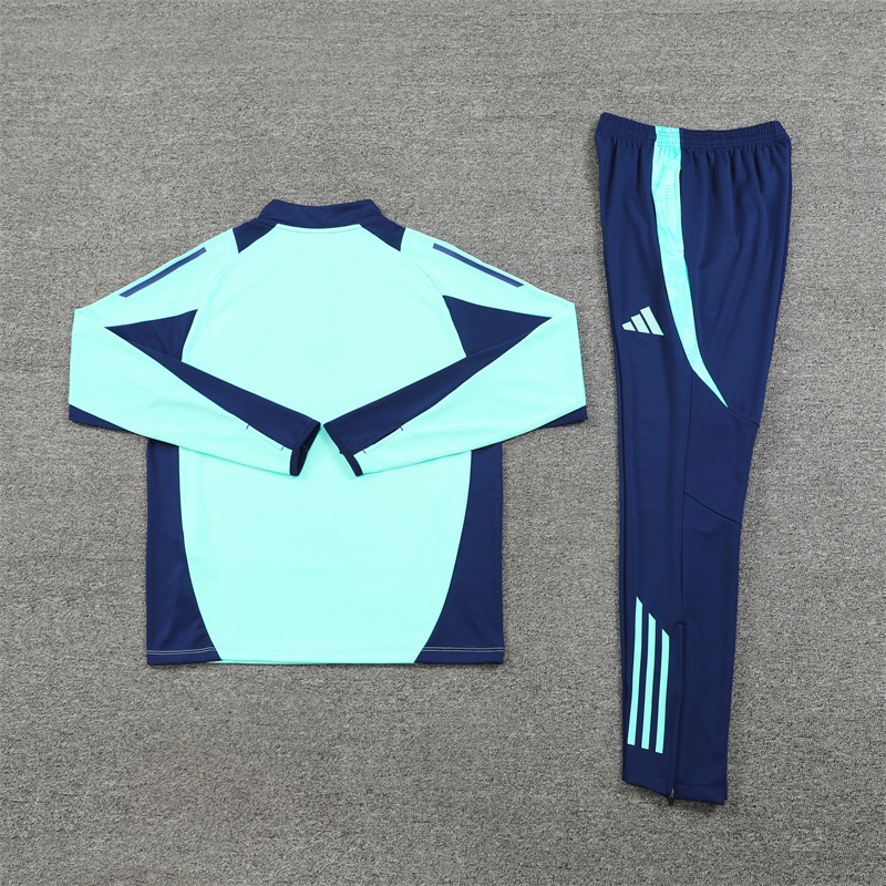 2024/2025 Players Edition Arsenal Pre Match Lake Blue Half-zip training suit Football Jersey