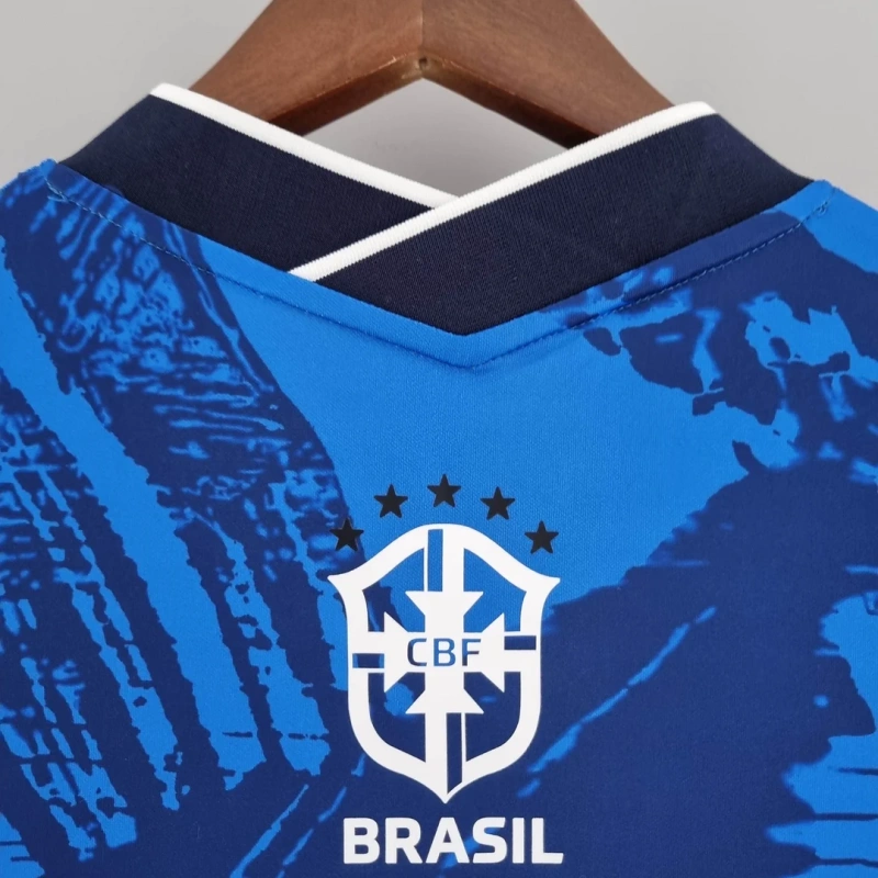 2022 Brazil Classic Blue Football Shirt