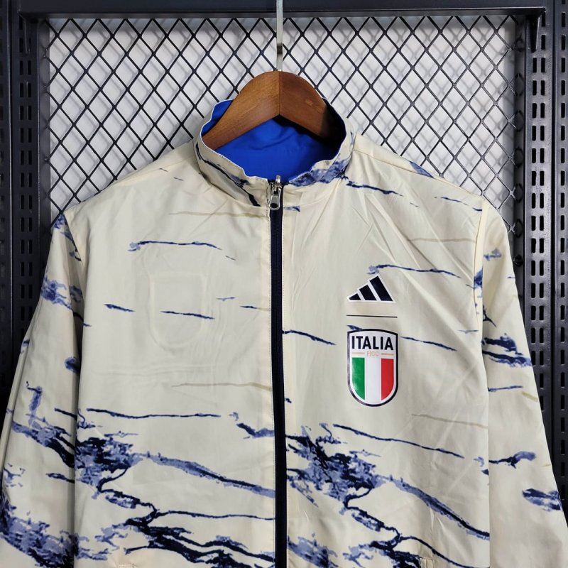 2023/2024 Italy Reversible Windbreaker（Blue-Beige）Football Shirt