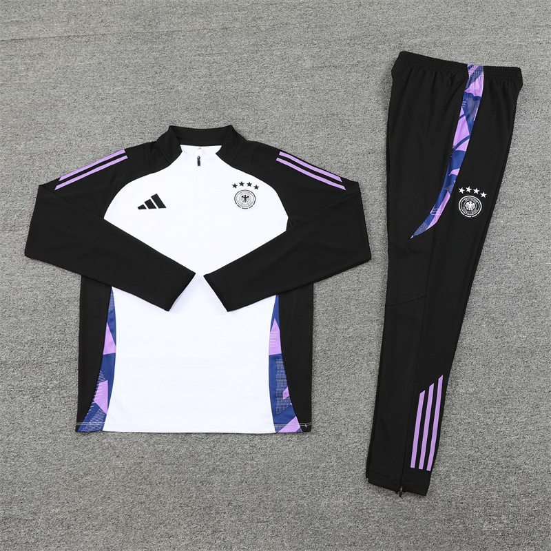 2024/2025 Player Edition Germany Prematch Jersey White Half-zip training suit Football Jersey