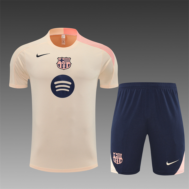 2025/26 short-sleeved Barcelona beige training suit (child size)