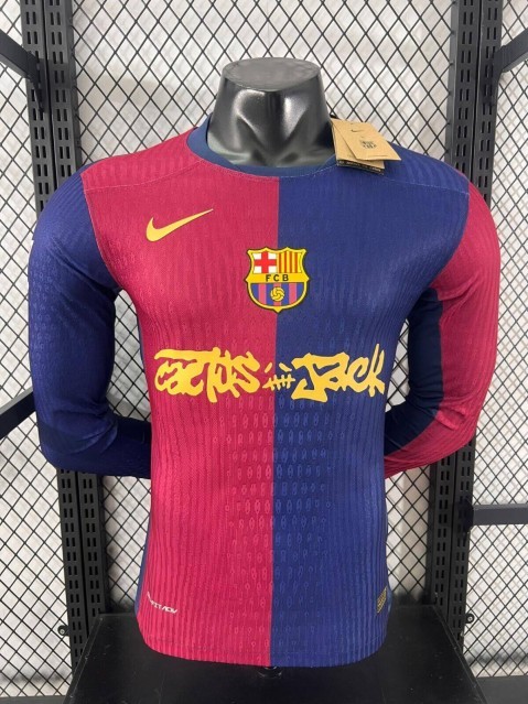 24/25 Limited Edition FC Barcelona x Travis Scott Men’s Away Jersey（Players long sleeves）