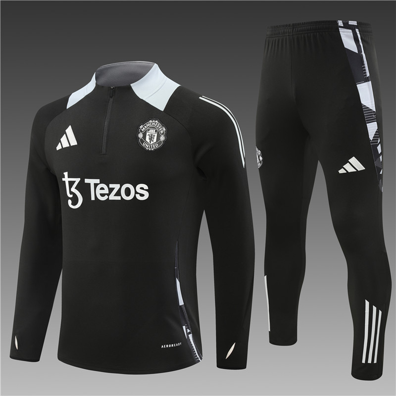 2024/2025 Player Edition Manchester United Black Half-zip training suit Football jerseys