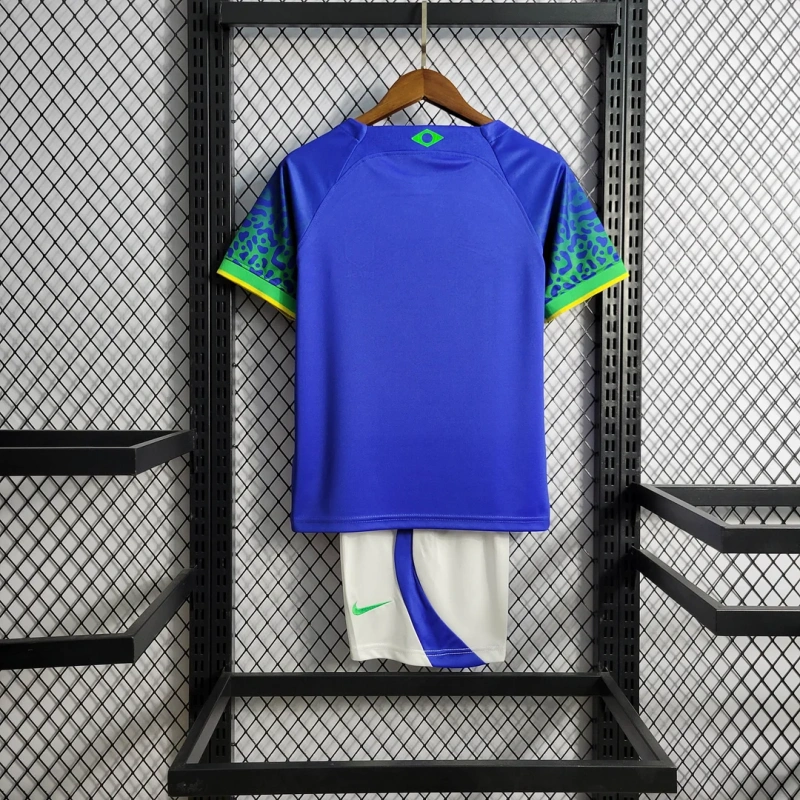 2022 Brazil Away Football Shirt Kids