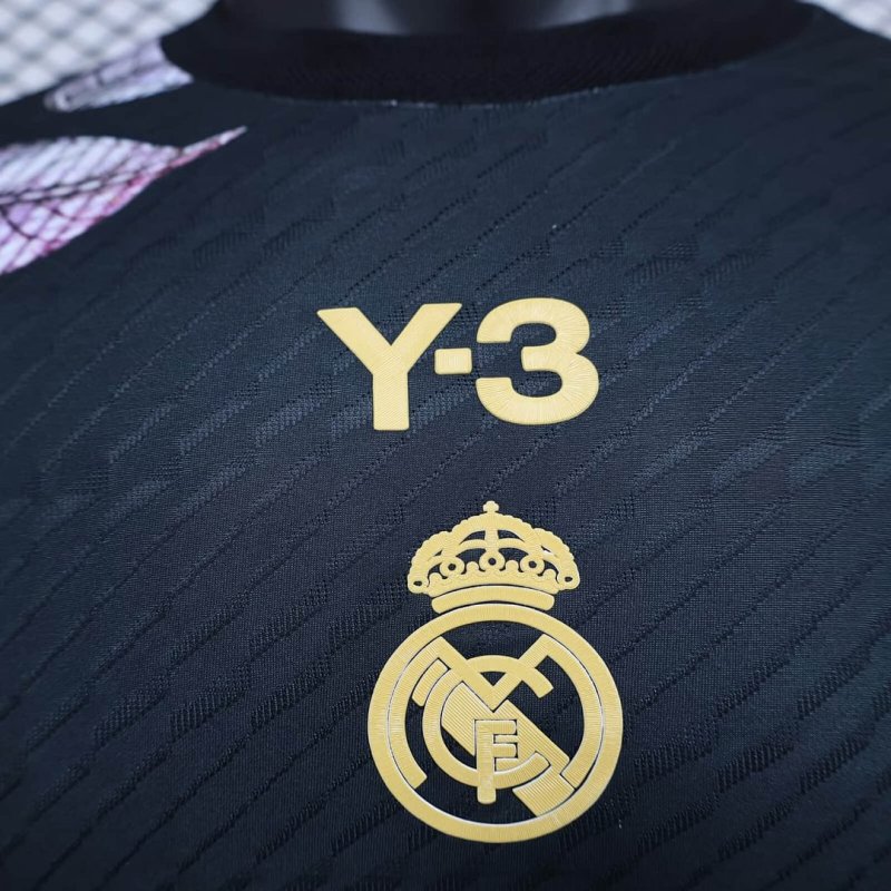 2024/2025 Player Version Real Madrid Y3 Black Gold Edition Football Shirt