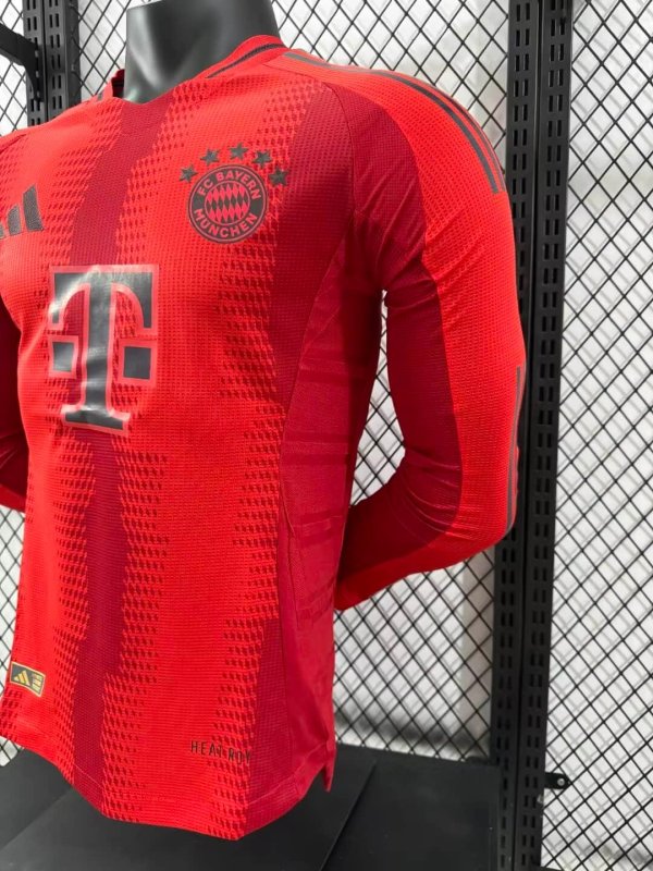 2024/2025 Long Sleeve Player Version Bayern Munchen Home Football Shirt