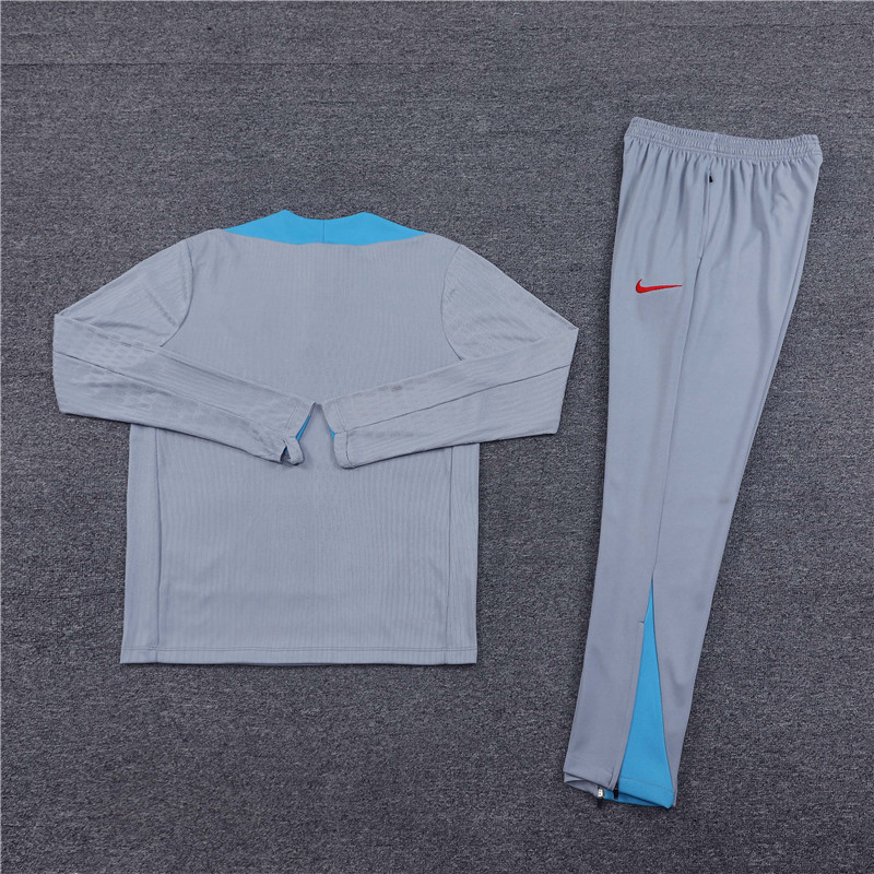 2024/2025 Players Edition Atletico Grey Half-zip training suit Half-zip training suit Football Jersey