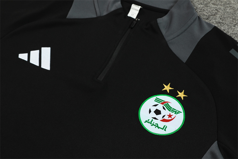 2024/2025 Player Edition Algeria Pre-Match Black Half-zip training suit Football Jersey
