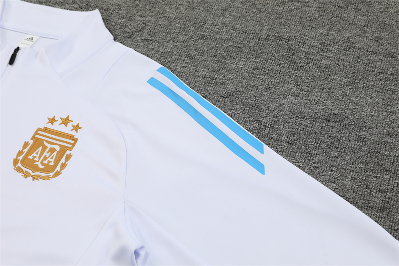 2024/2025 Player Edition Argentina Pre-Match White Half-zip training suit Football Jersey