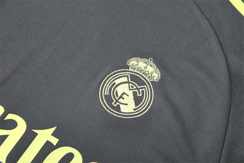 2025/26 short sleeve Real Madrid dark grey training suit(Kids Size)