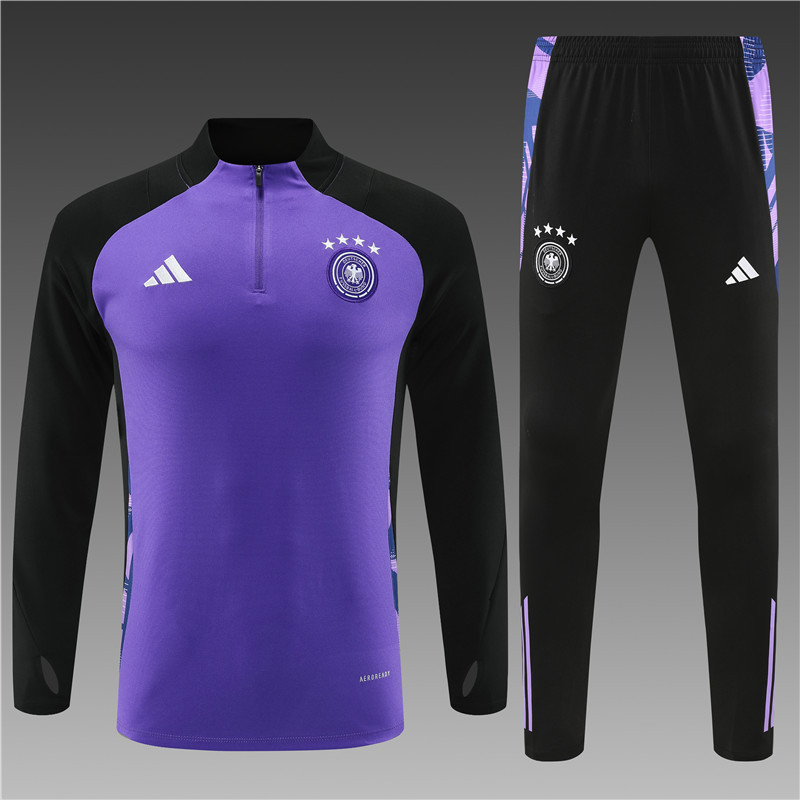 2024/2025 Player Edition Germany Pre-Match Jersey Purple Half-zip training suit Football Jersey