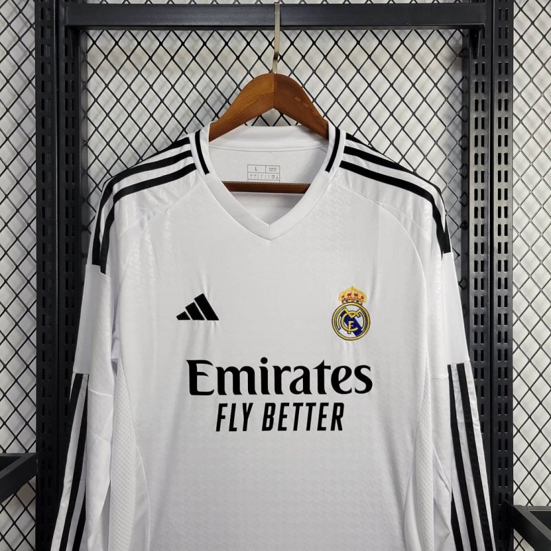 2024/2025 Long Sleeve Real Madrid Home Football Shirt