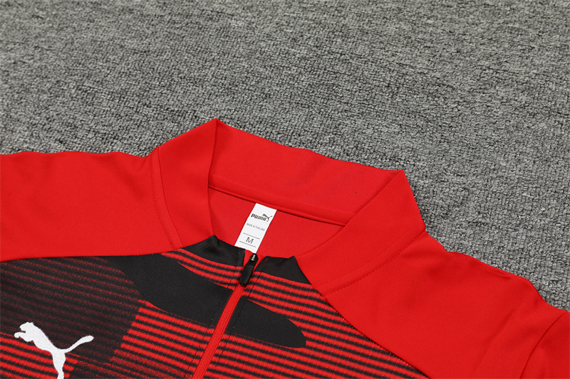 2024/2025 Player Edition AC Pre-Match Jersey Red Camouflage Edition Half-zip training suit Football Jersey