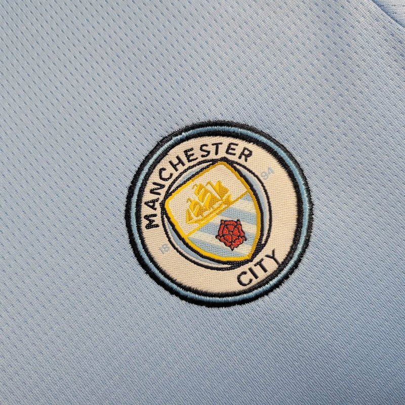 2024/2025 Long Sleeve Manchester City Home Football Shirt Kids Size