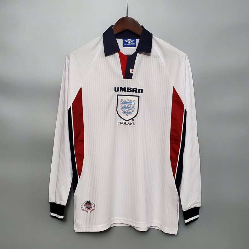 1998 Retro Long Sleeve England Home Football Shirt