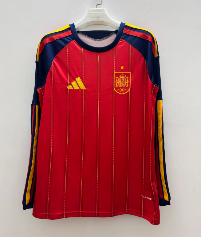 2026-2027 Spain home fan edition long sleeved football shirt
