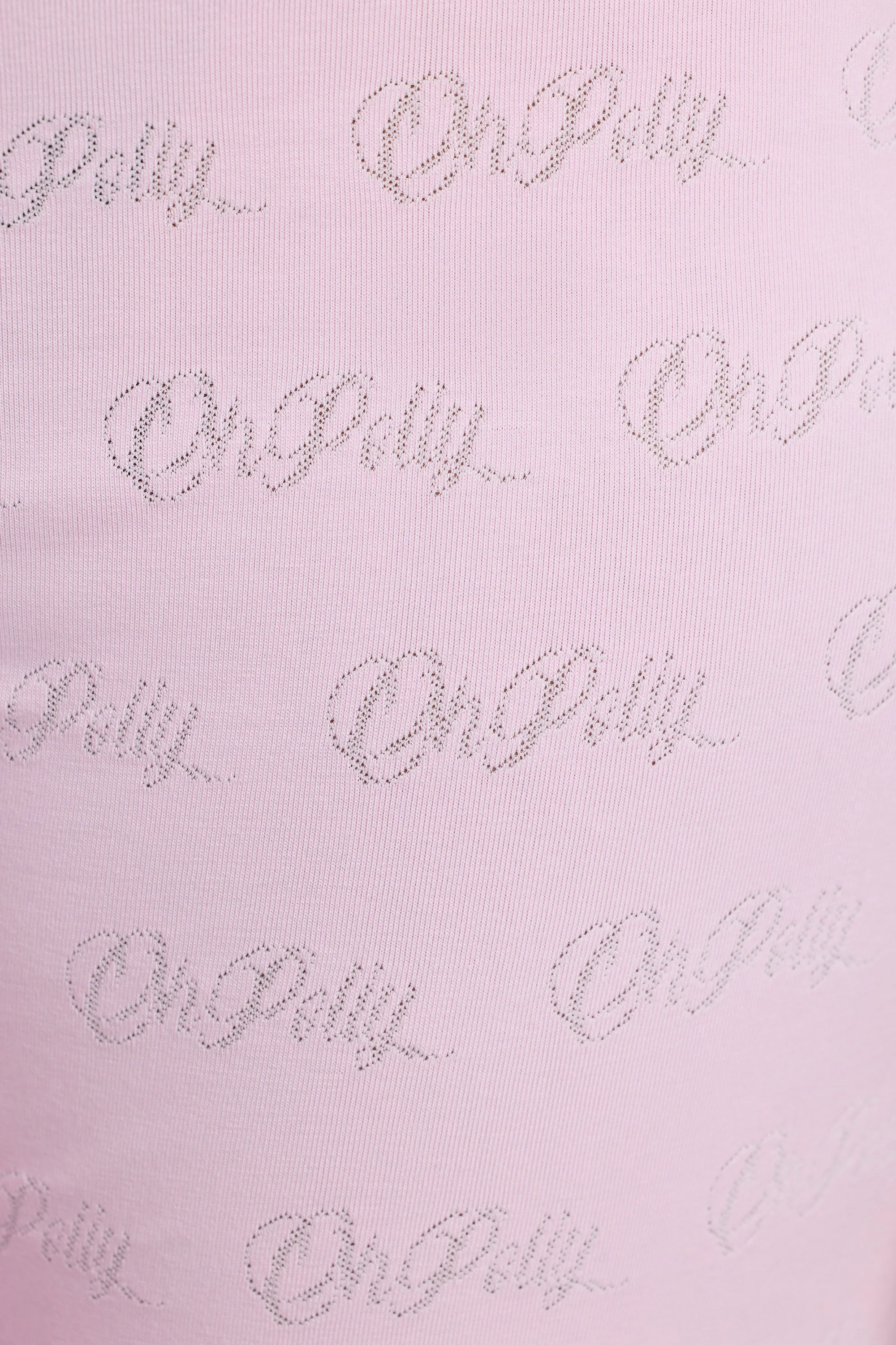 Mid Rise Straight Leg Pointelle Trousers in Baby Pink