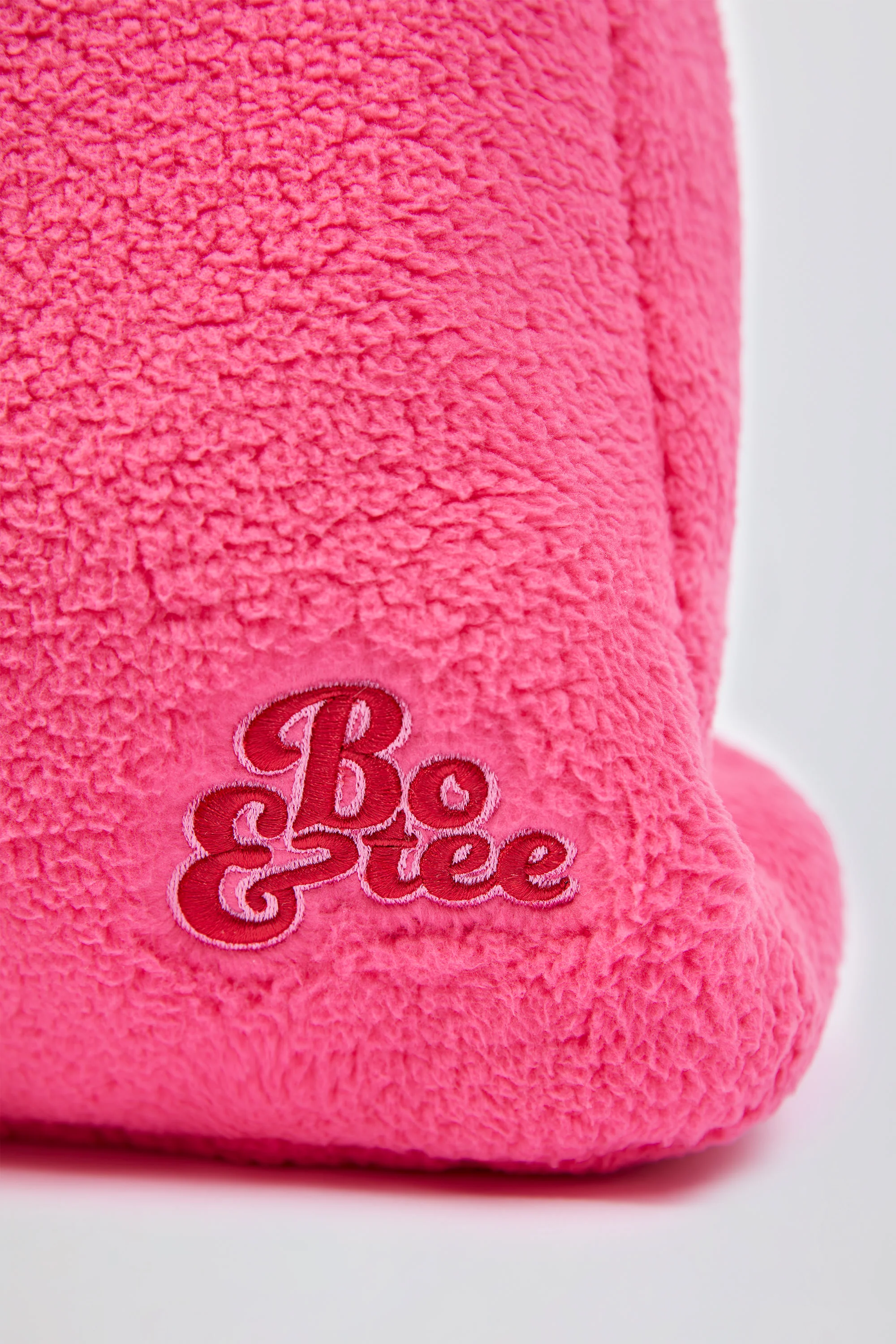 Oversized Fleece Tote Bag in Hot Pink