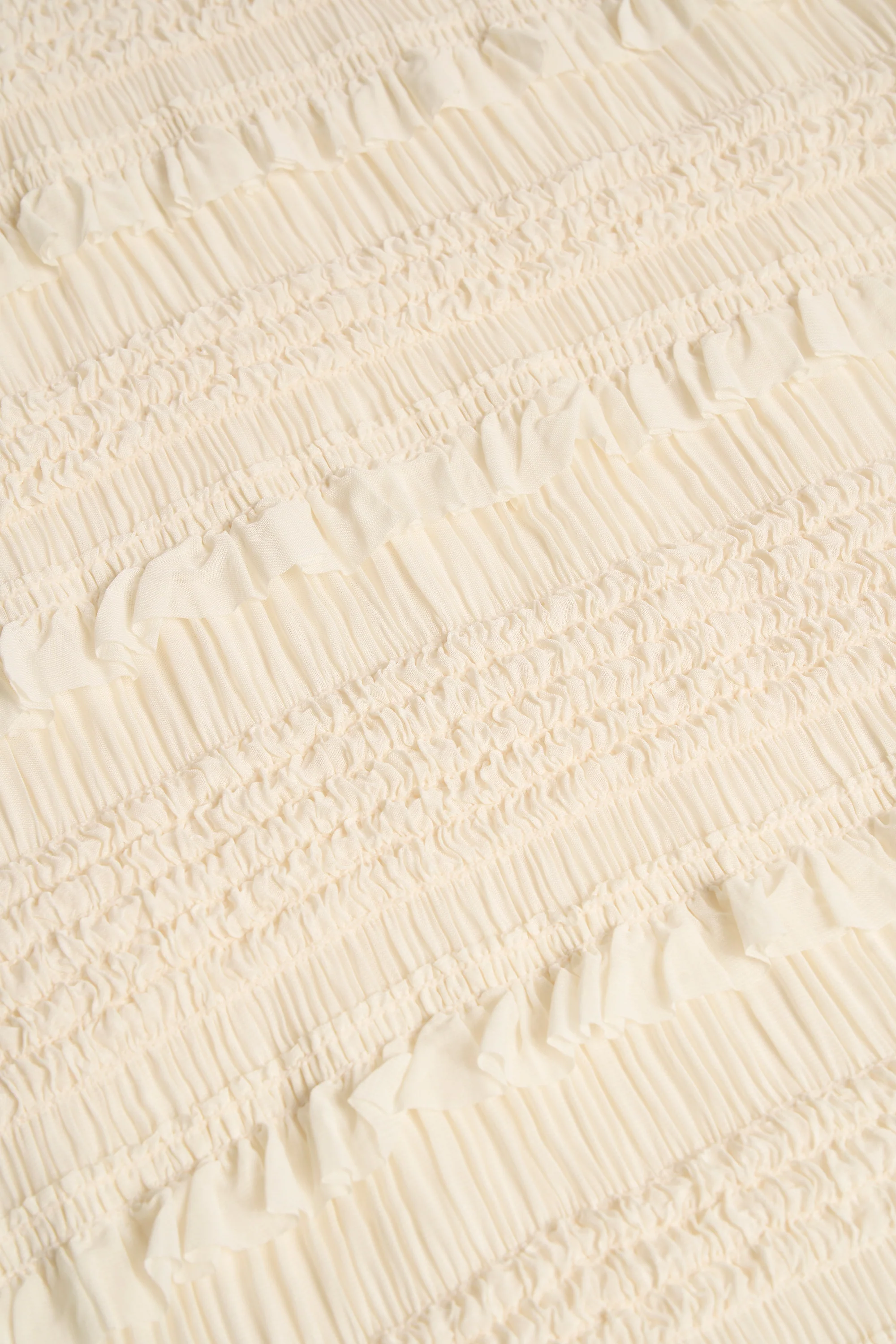 Ruffled Mid-Rise Maxi Skirt in Ivory