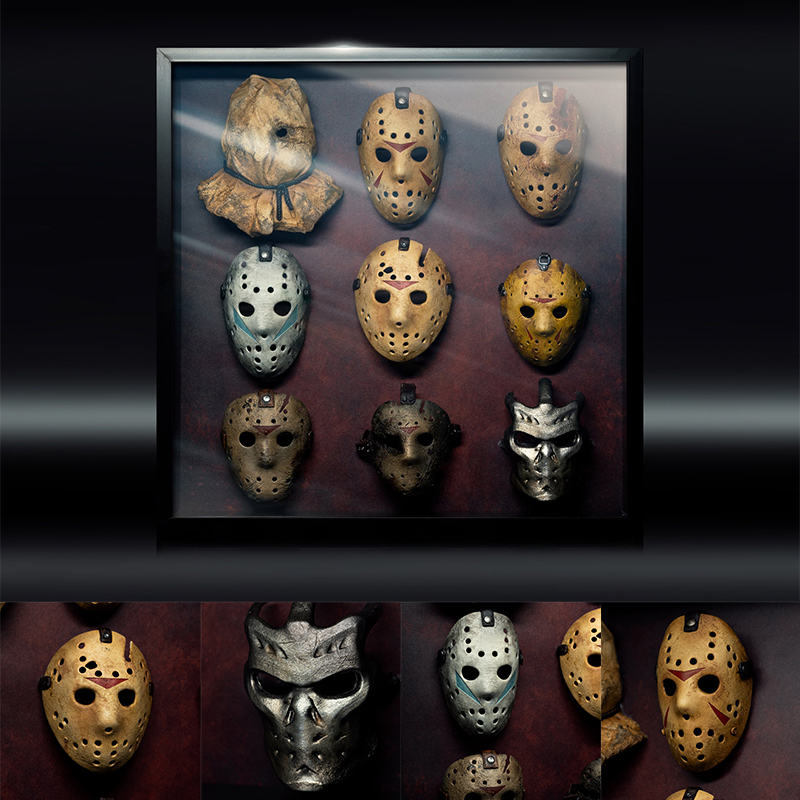 FRIDAY 13TH Jason Voorhees Mask Collection in Shadow Box Frame