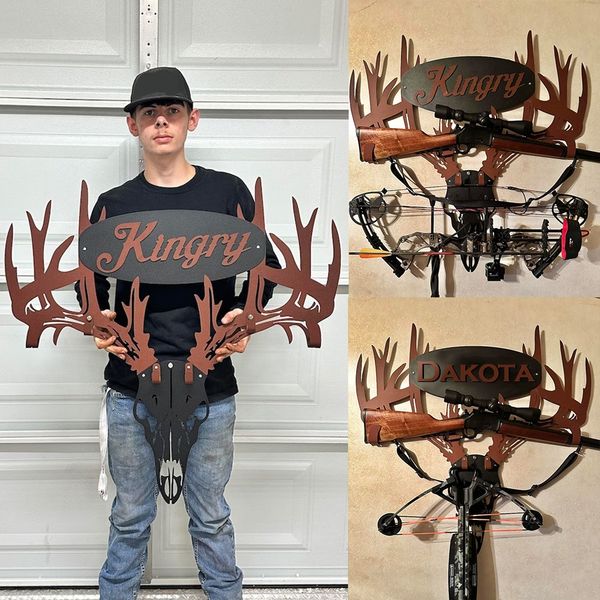 Halloween Sale - Personalized Metal Deer Skull Rack