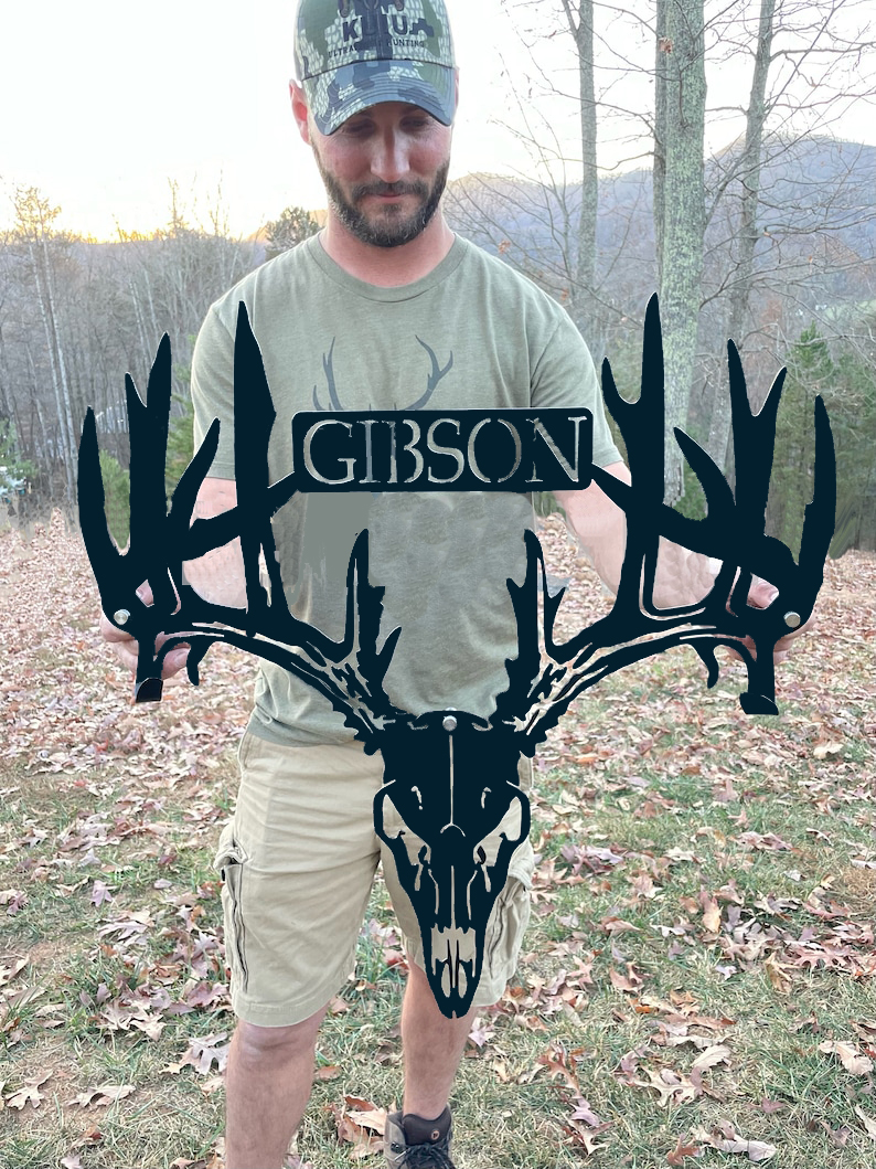 Halloween Sale - Personalized Metal Deer Skull Rack