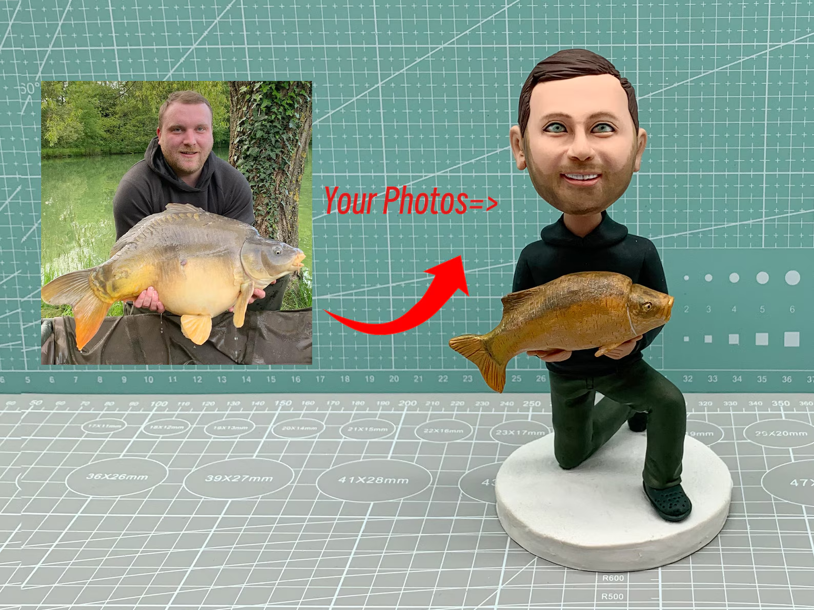 Custom fishing expert bobblehea-personalised fisherman exclusive souvenir/award,fisherman gifts.(ustomize the photos you want)