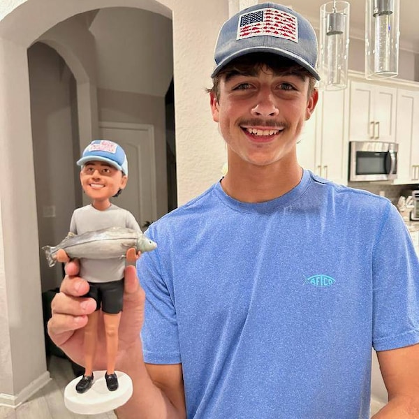 Custom fishing expert bobblehea-personalised fisherman exclusive souvenir/award,fisherman gifts.(ustomize the photos you want)