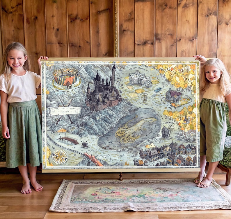 Hogwarts School of Witchcraft and Wizardry Map Tapestry - Harry Fans' Favorite Gift