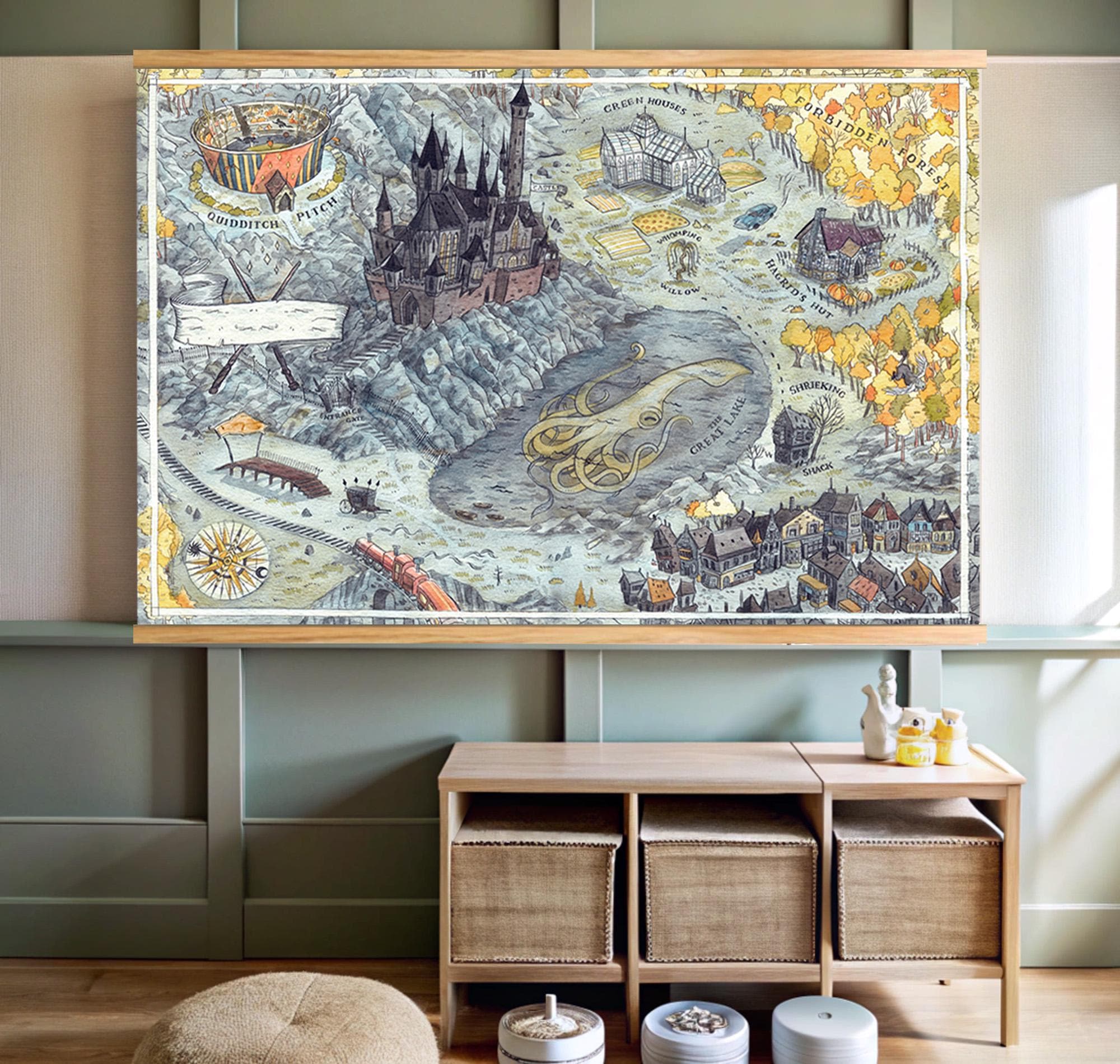 Hogwarts School of Witchcraft and Wizardry Map Tapestry - Harry Fans' Favorite Gift