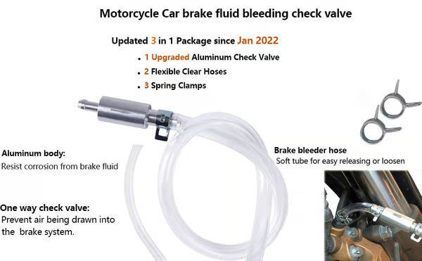 🏆Flash Sale⚡ 50K+ SOLD! Almost Gone-💥Brake Bleeder Hose - One Way Check Valve Tube Bleeding Tool Kit For Car Motorcyle Clutch