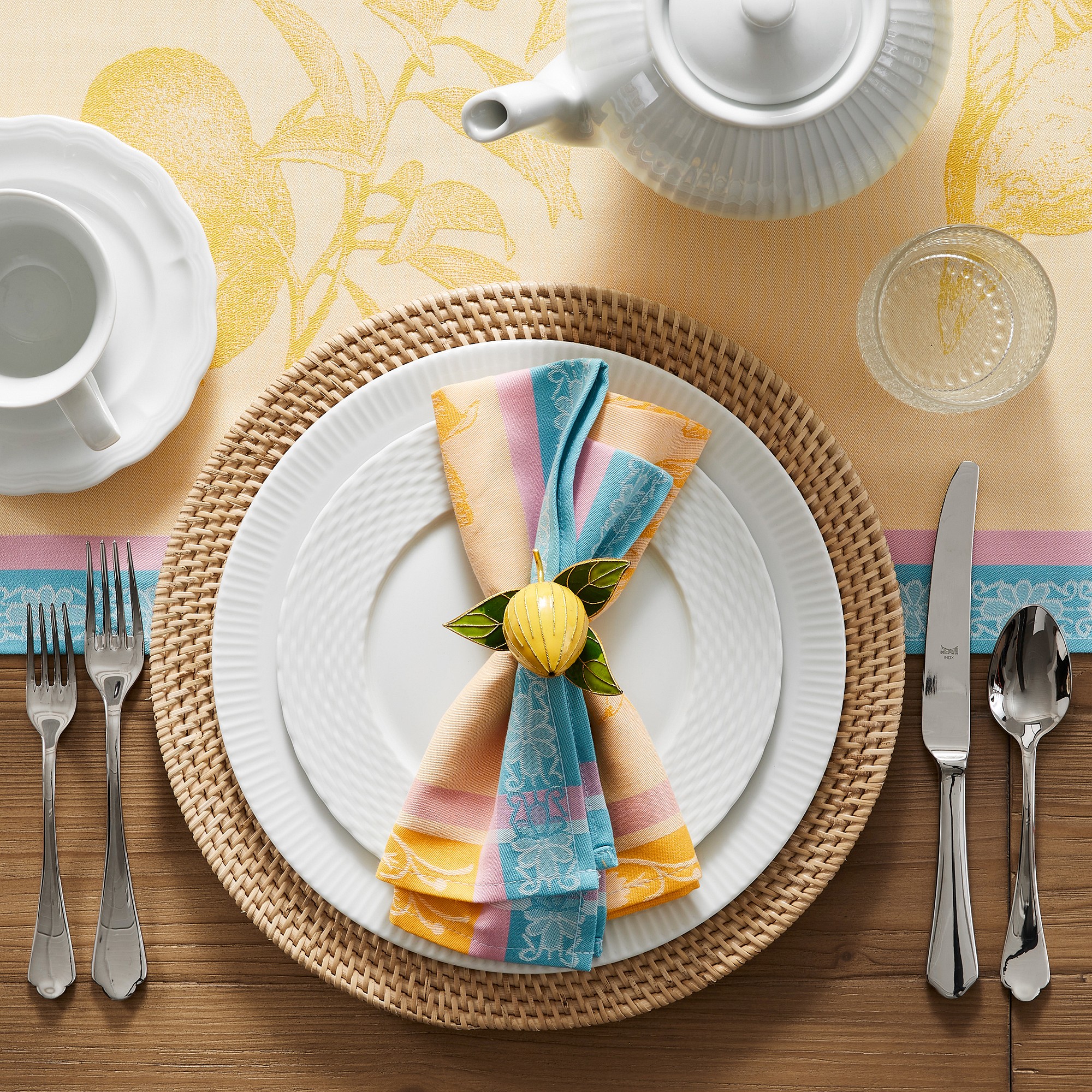 Pillivuyt Basketweave Porcelain Salad Plates, Set of 4