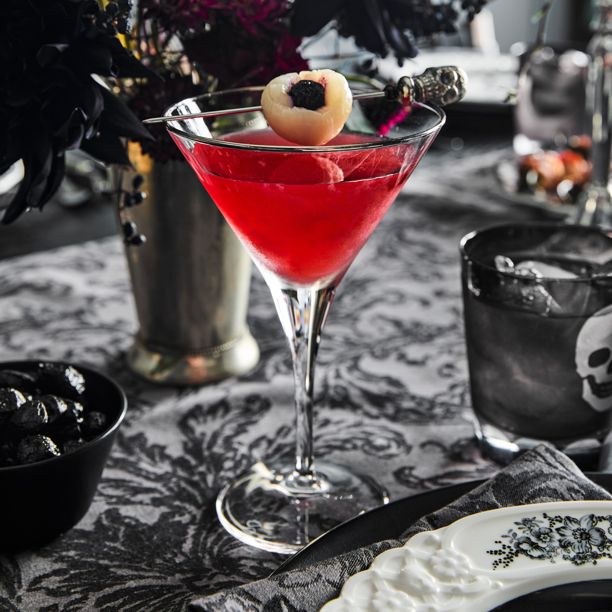 Silver Rim Martini Glasses