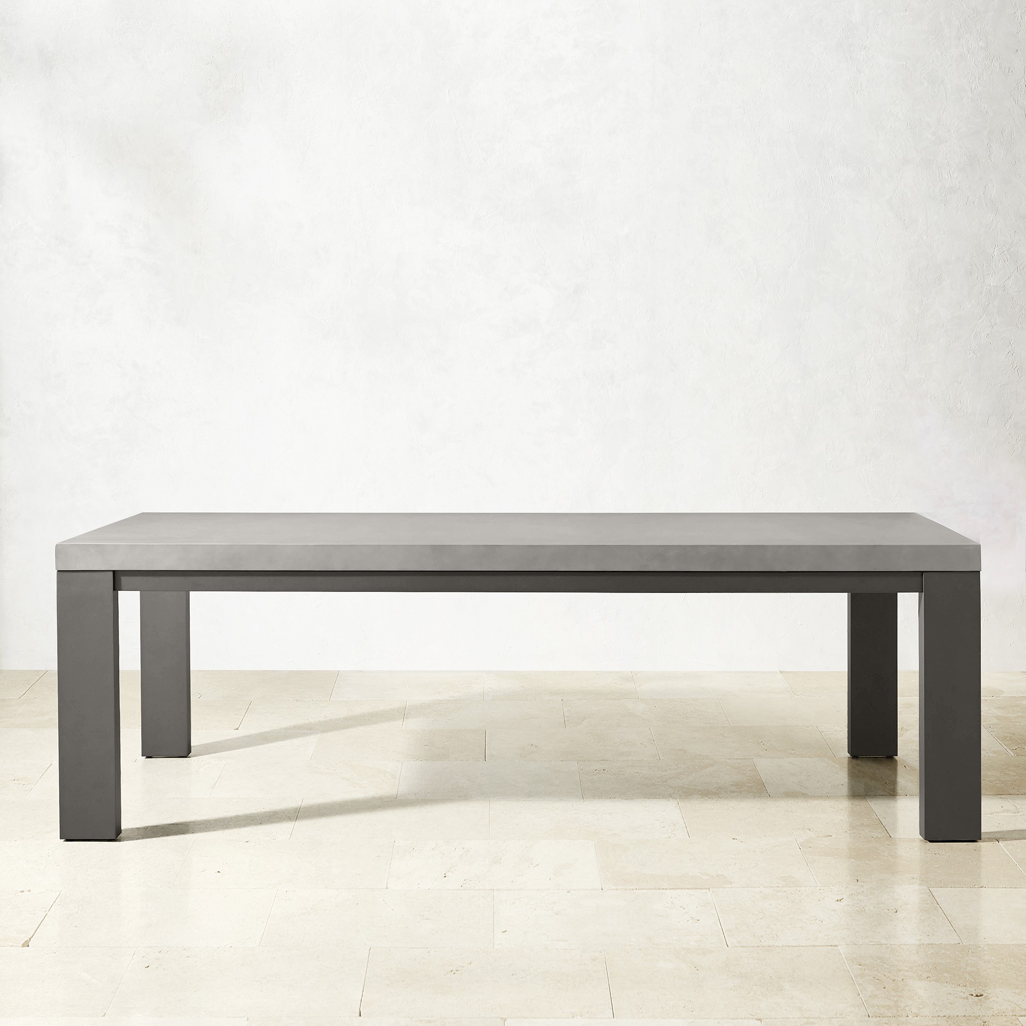 Larnaca Outdoor Slate Grey Metal Fiberstone Dining Table (96-108)
