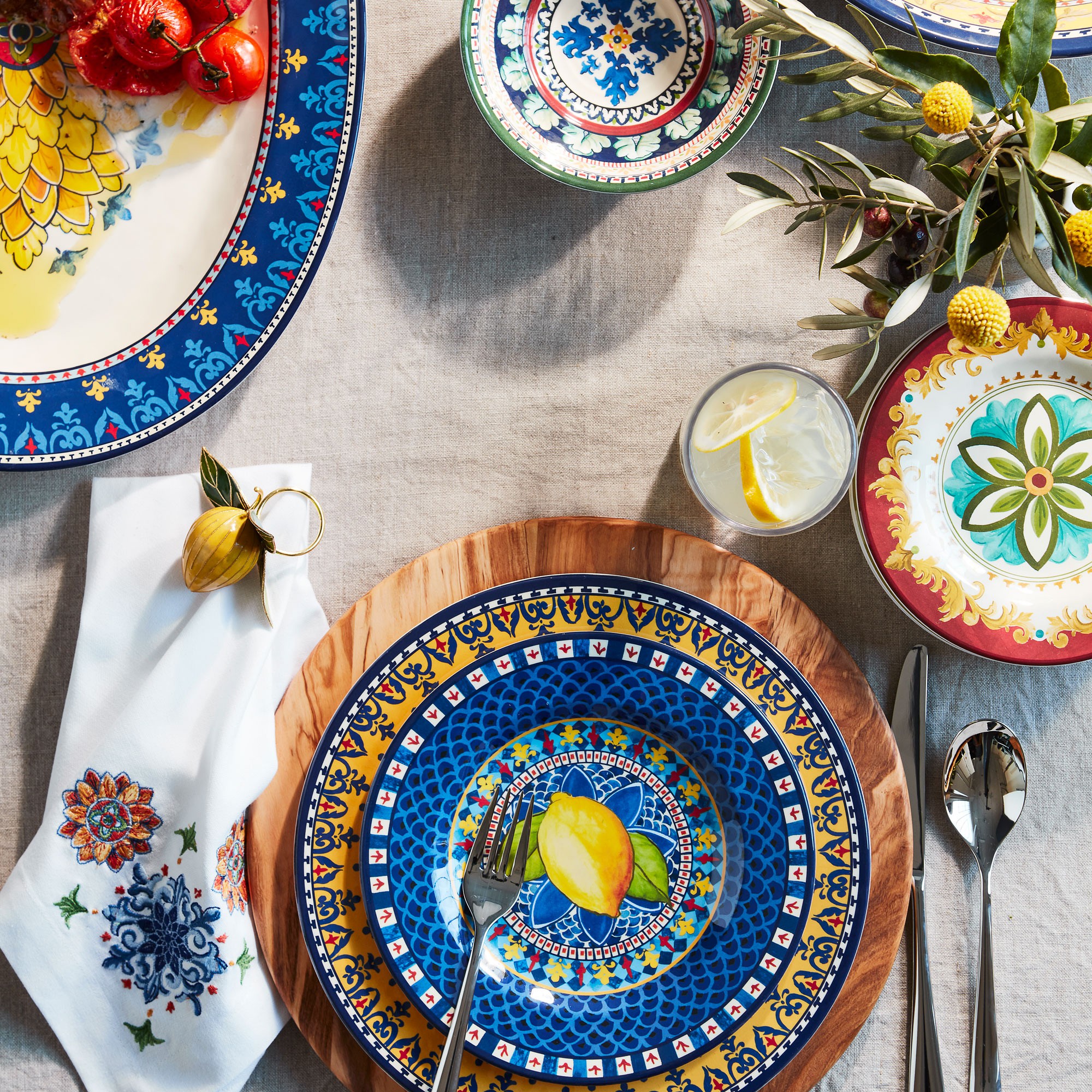 Sicily Blue Outdoor Melamine Dinnerware Collection