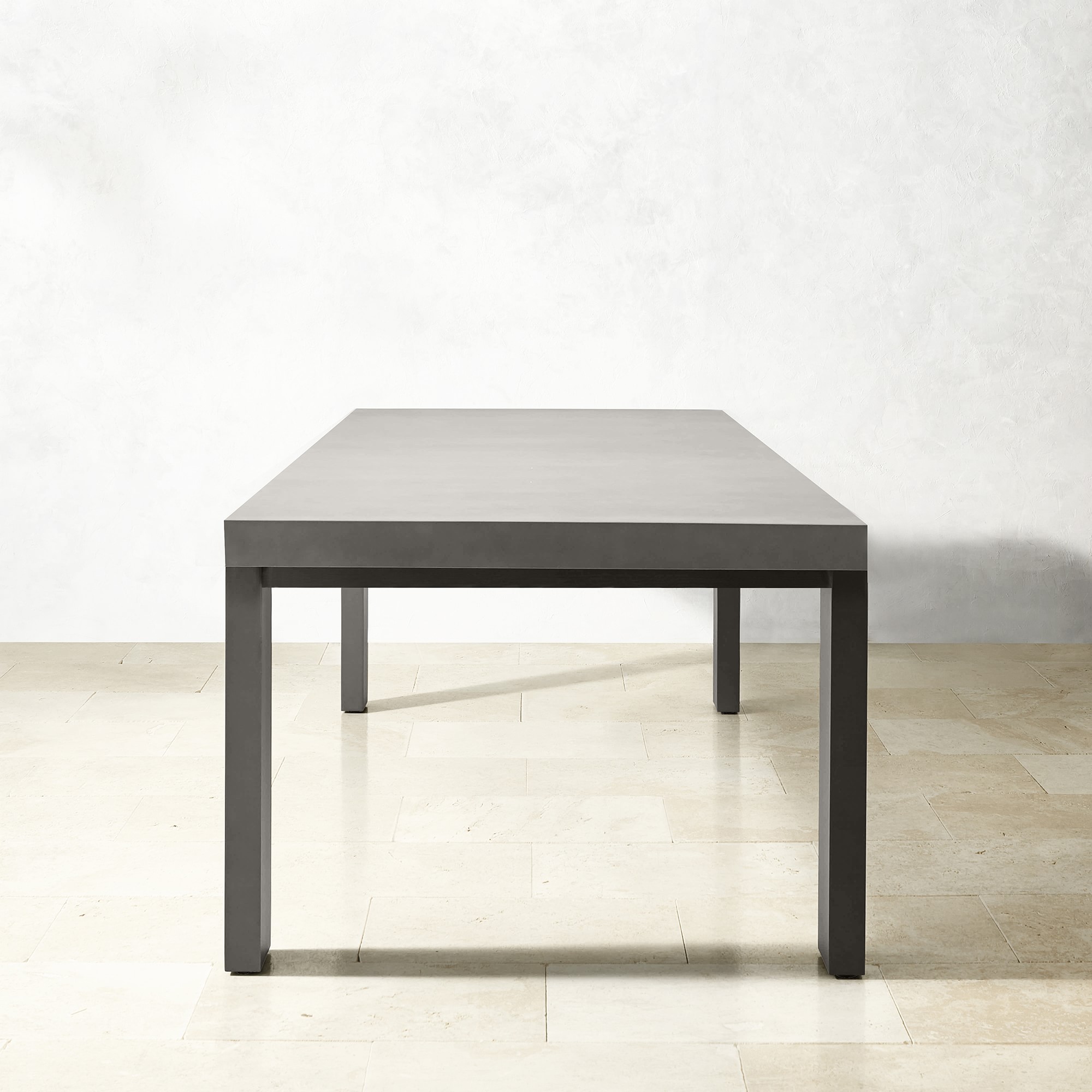 Larnaca Outdoor Slate Grey Metal Fiberstone Dining Table (96-108)