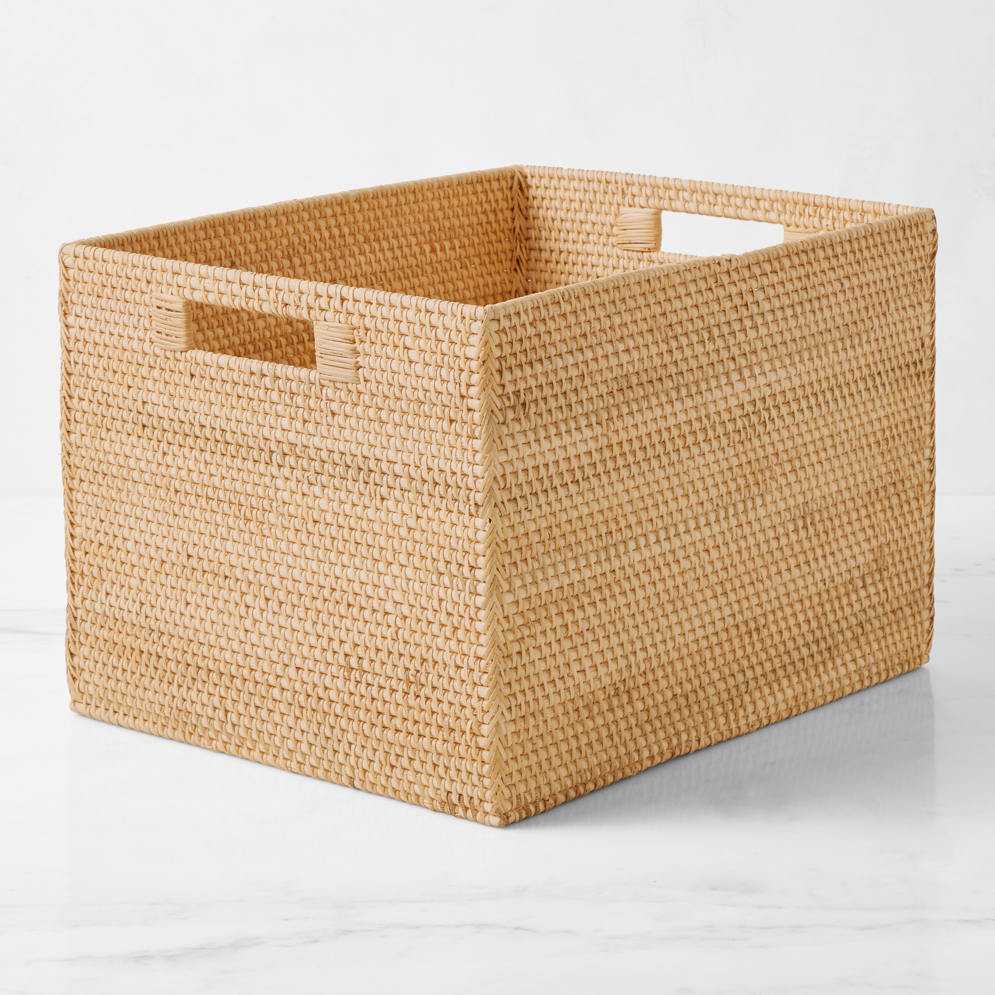 Hold Everything Rattan Cubby Pantry Baskets