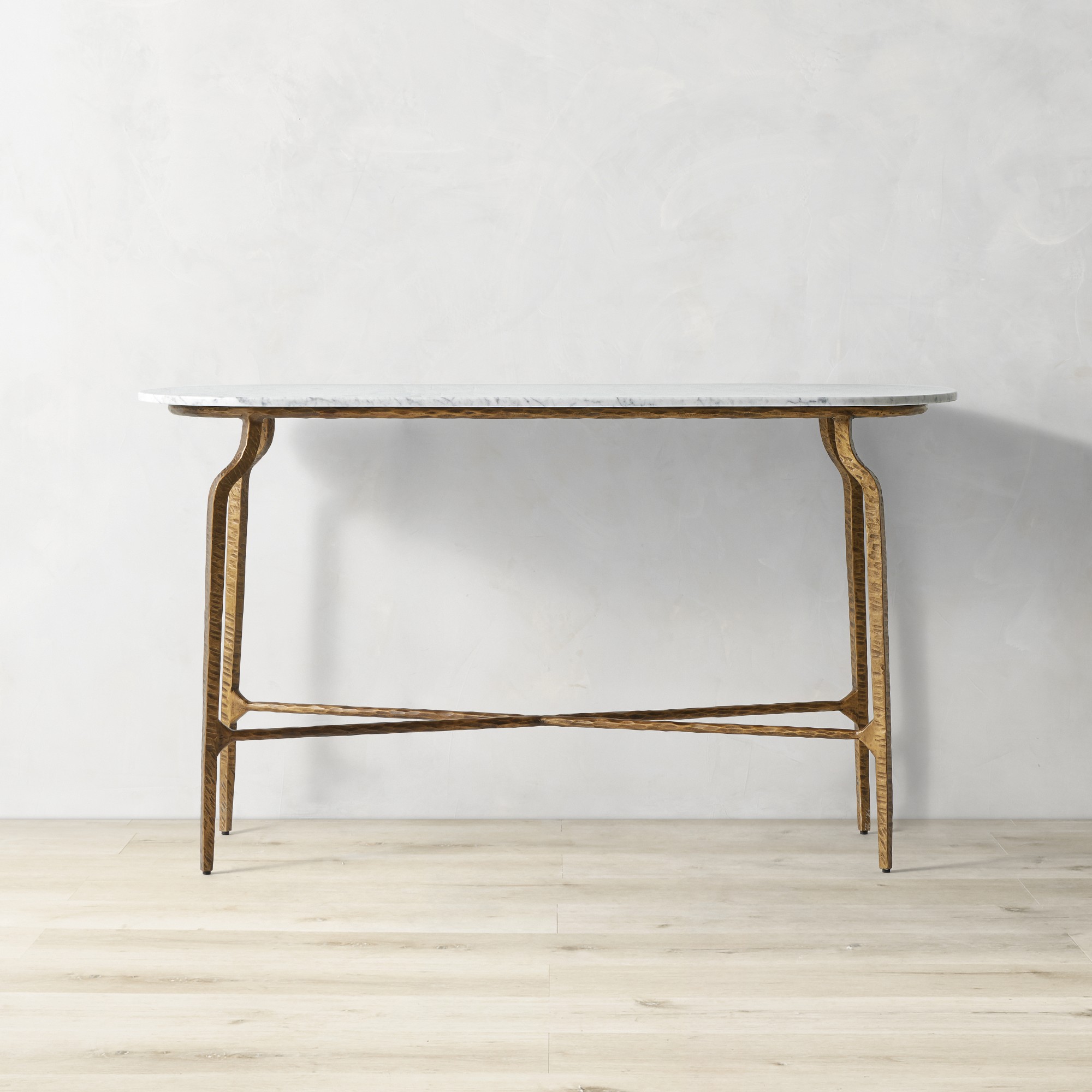 Azurra Hammered Metal Console (60)
