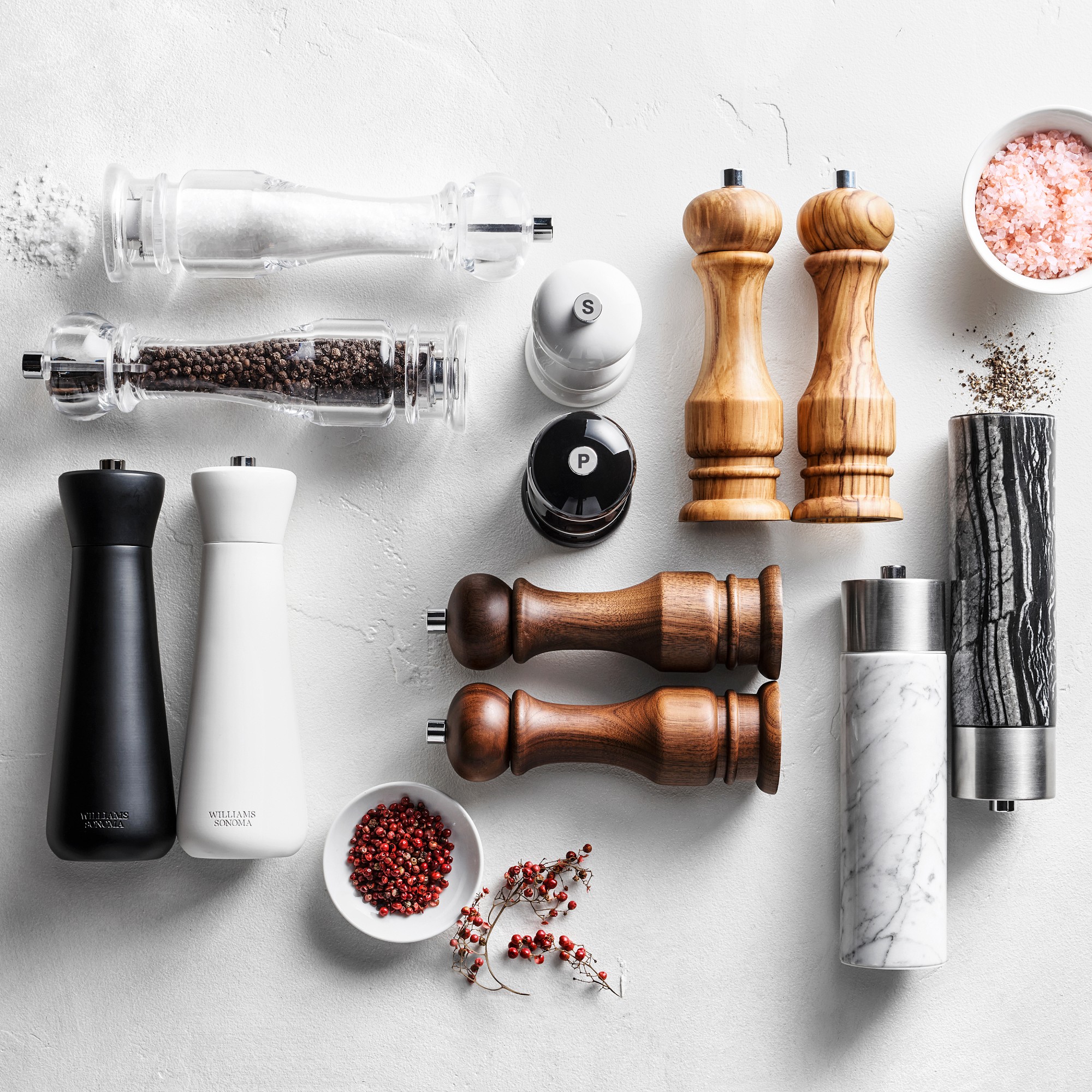 Williams Sonoma Signature Marble Salt & Pepper Mills