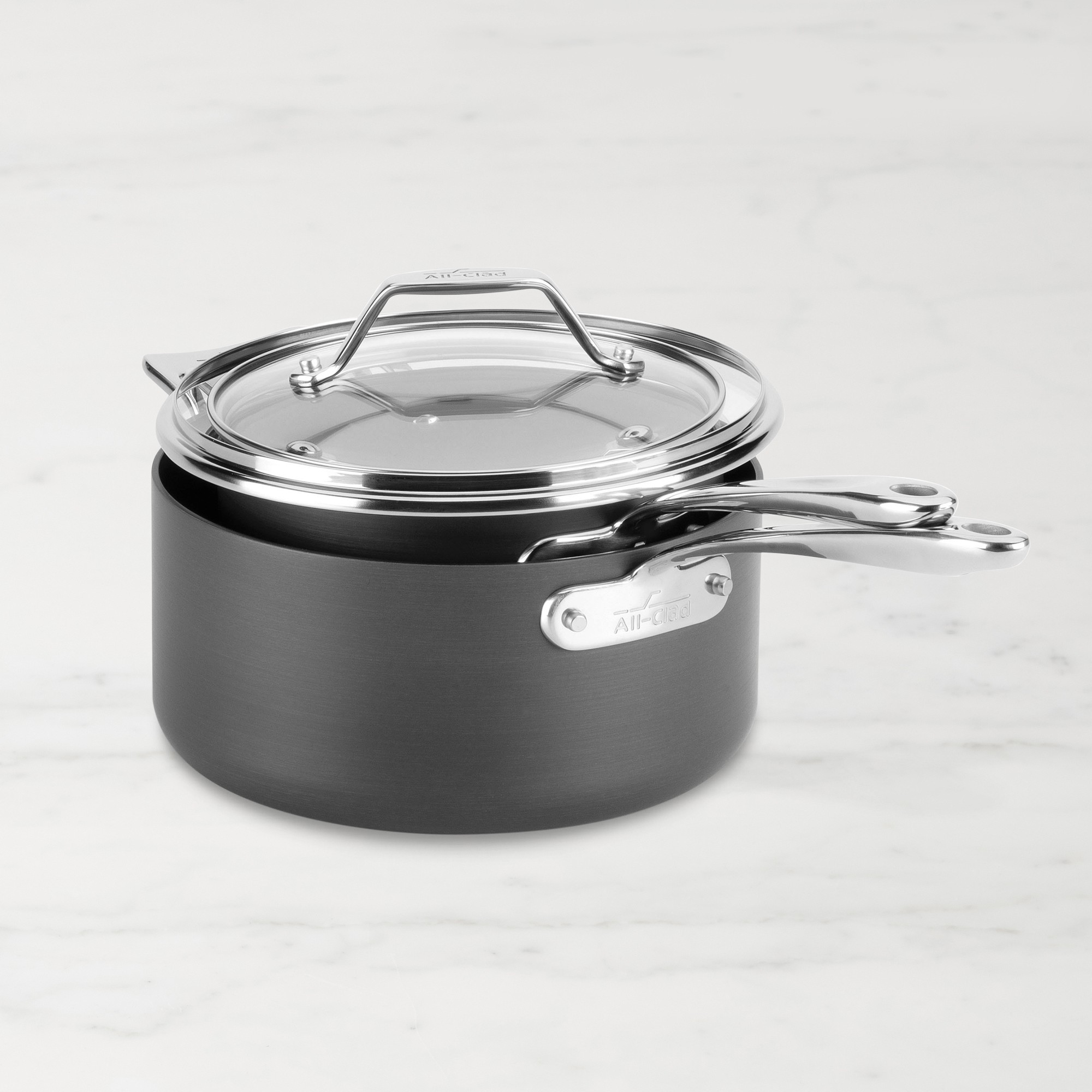 All-Clad Essentials Nonstick Sauce Pans, Set of 2