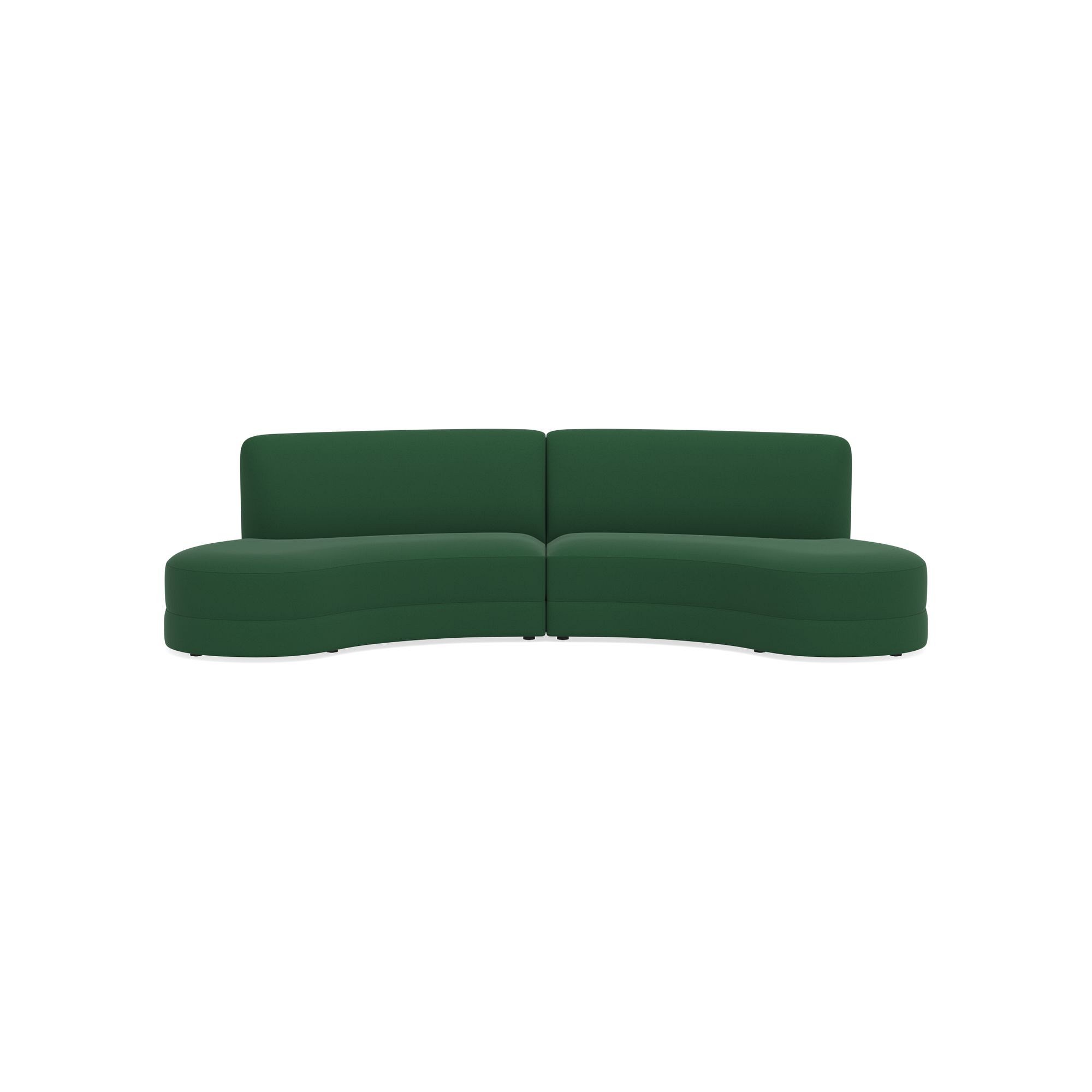 Capri 2-Piece Bumper Armless Sectional (132)