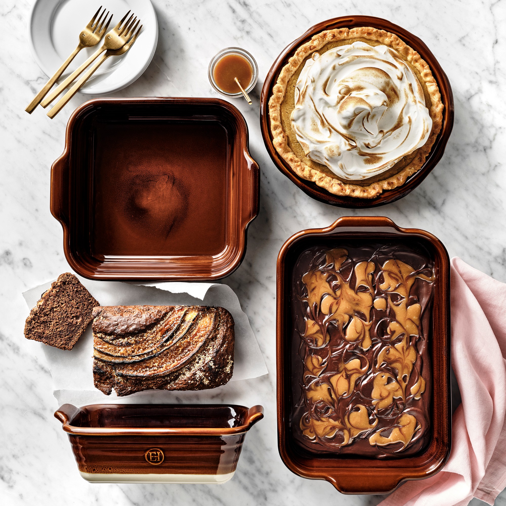 Emile Henry French Ceramic Potter Square Baker, 2.5 Qt.