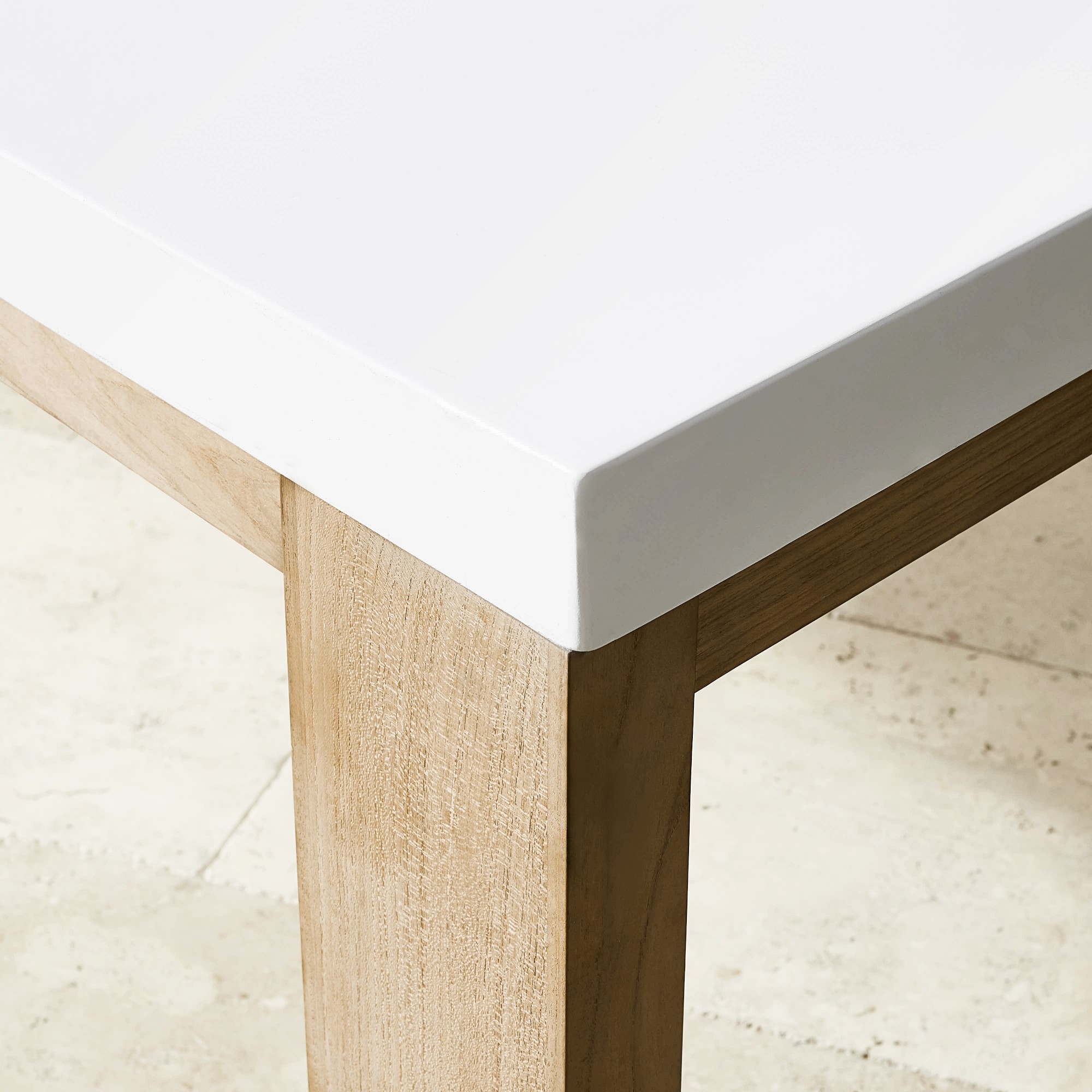 Larnaca Fiberstone Dining Table & Teak Dining Chairs (96-108)