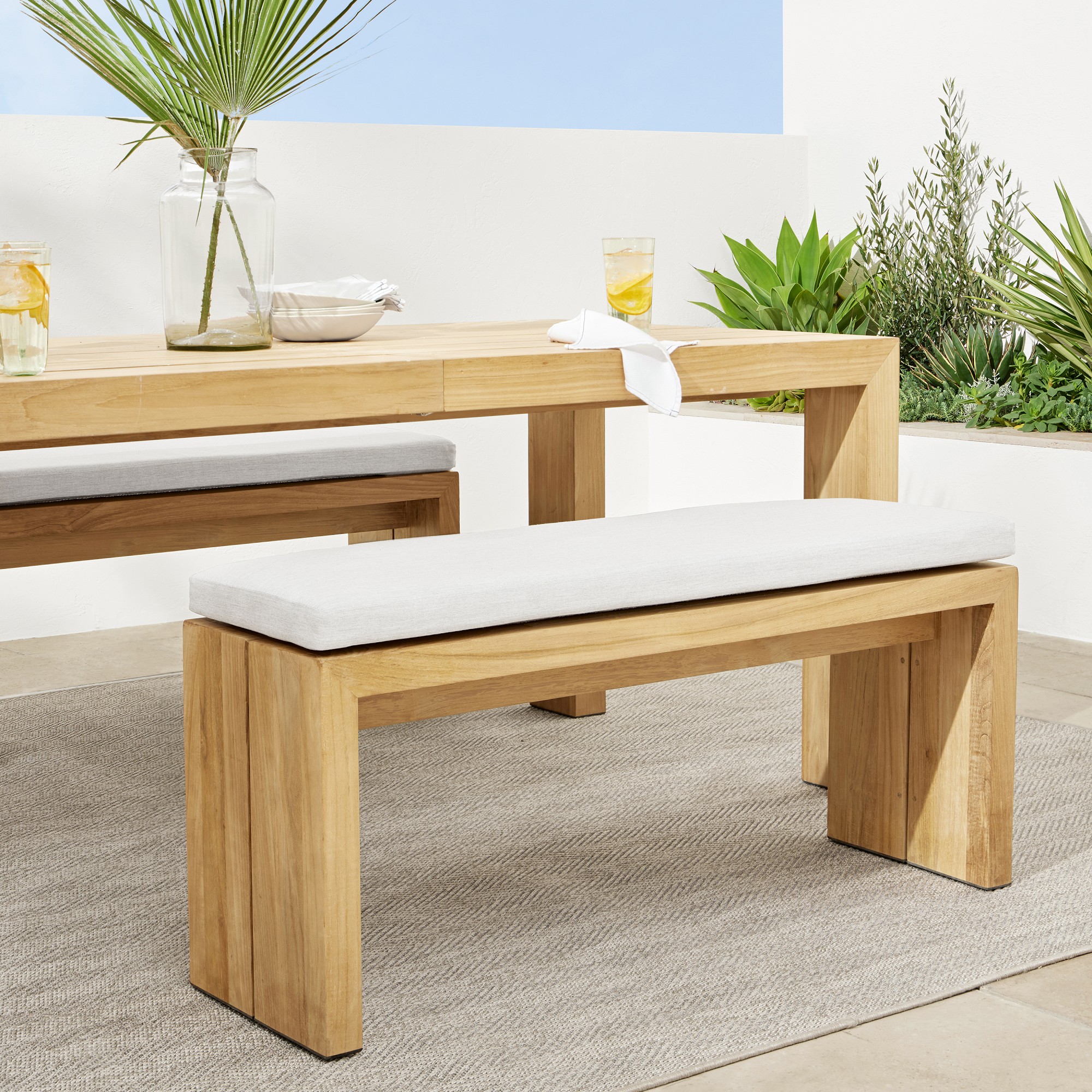 Larnaca Outdoor Teak Dining Bench (46)