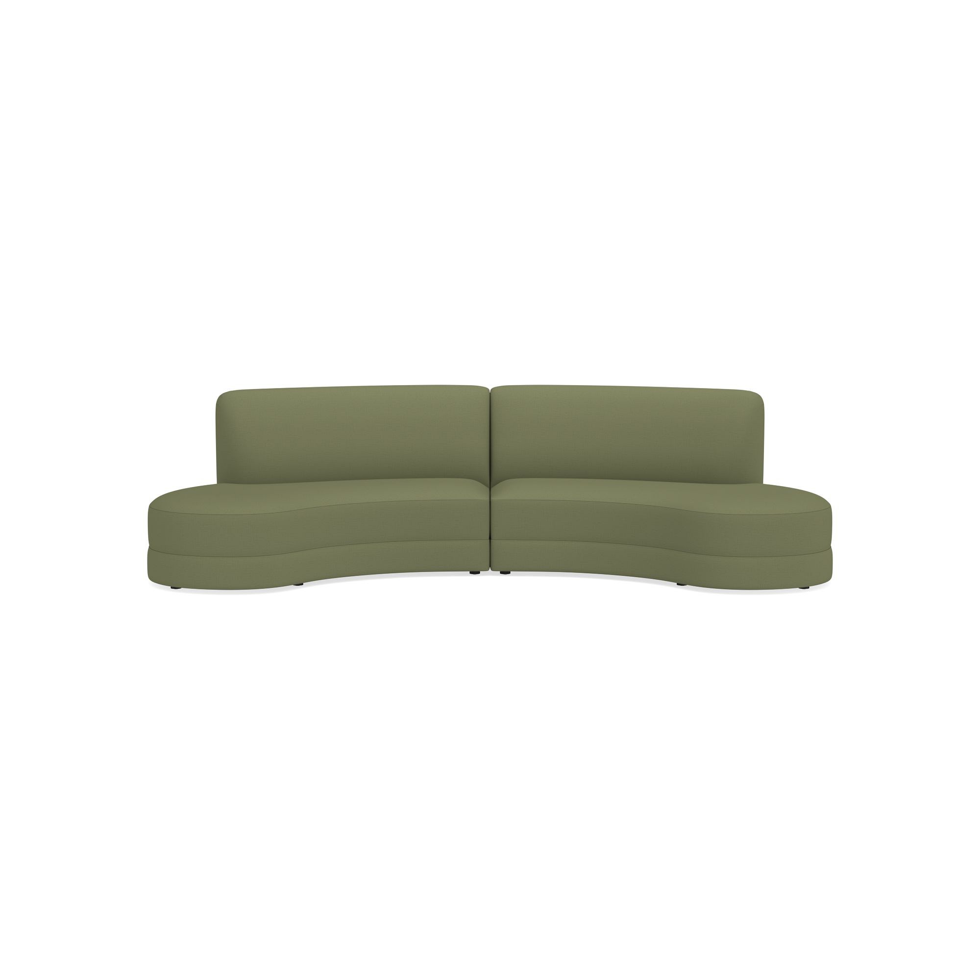 Capri 2-Piece Bumper Armless Sectional (132)