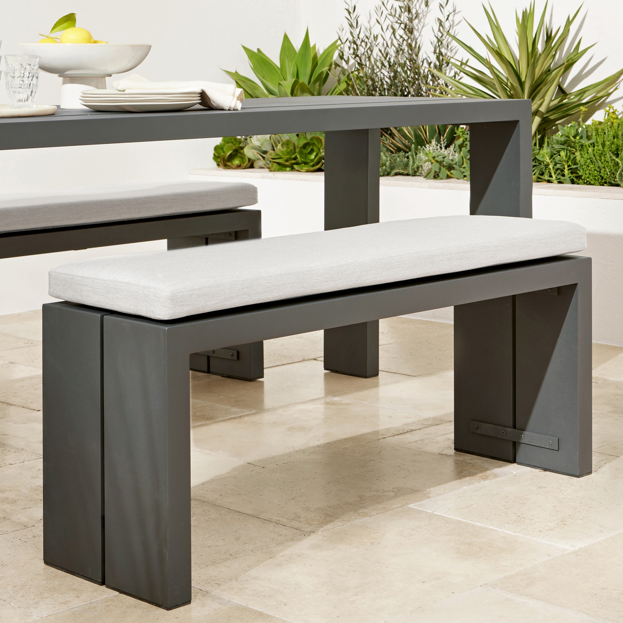 Larnaca Outdoor Metal Dining Bench (46-65)